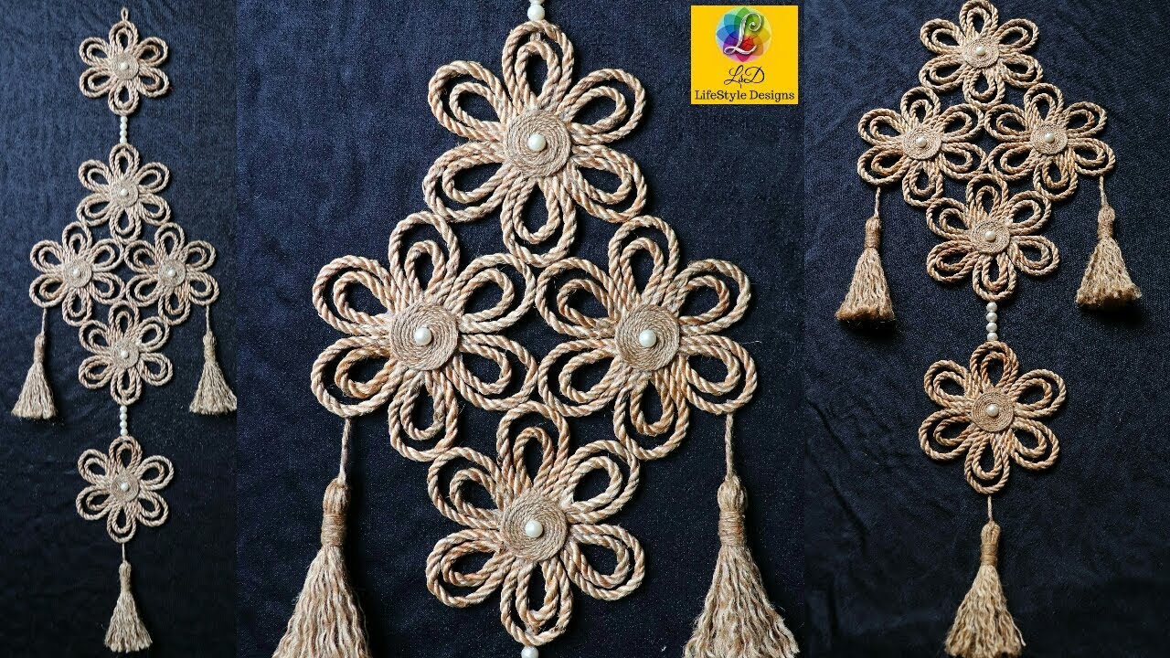 DIY Easy Room Decor Jute Wall Hanging | Showpiece Making Using Jute Rope | Jute Rope Craft Idea
