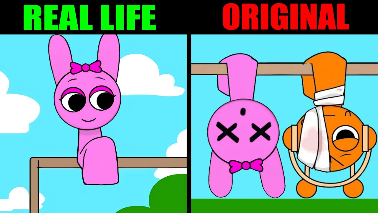 The Best TikTok of Incredibox Sprunki | Oren & Pinki play on the monkey bars | REAL LIFE vs ORIGINAL