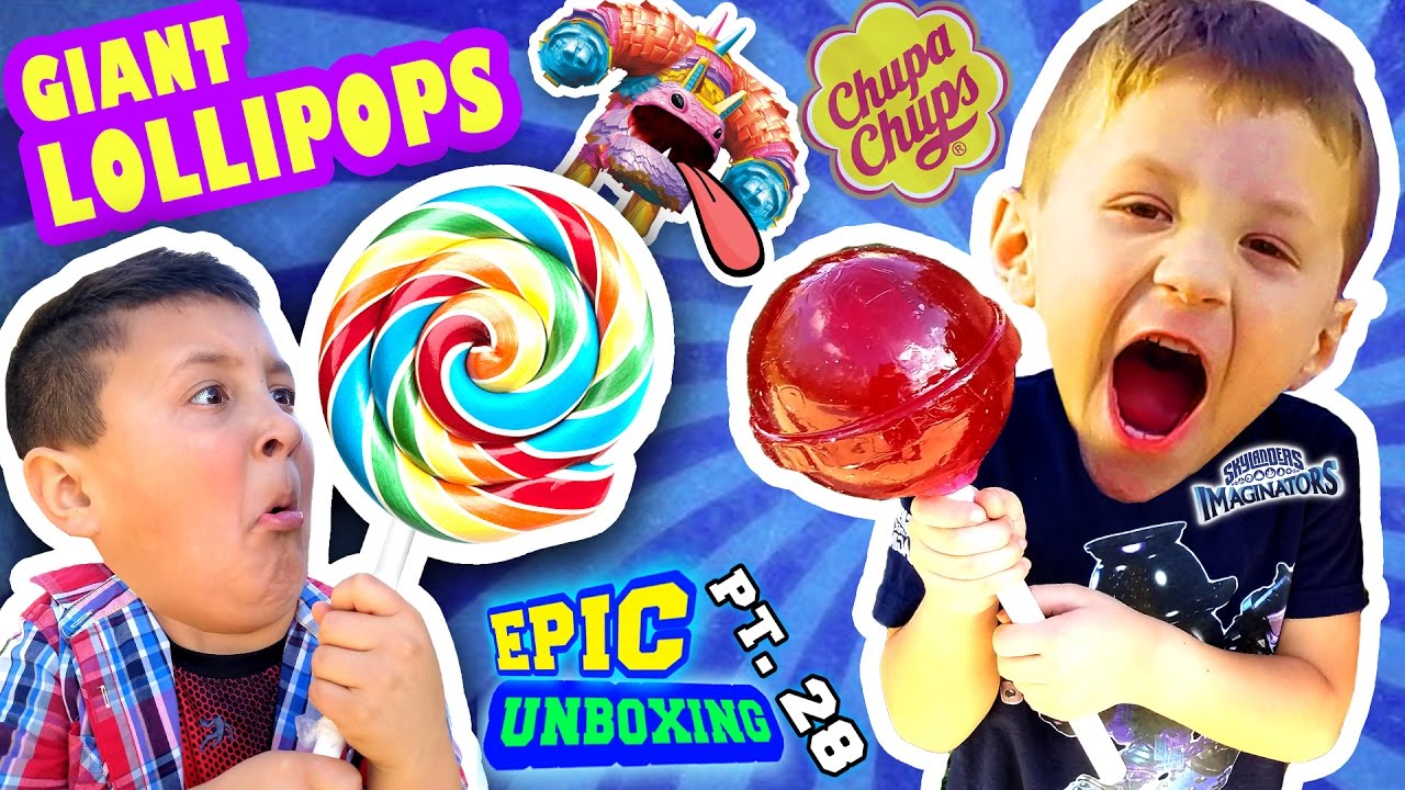 ГИГАНТСКИЕ ЛЕДЕНЦЫ ​​CHUPA CHUPS против ИГРУШЕК! Разбей конфетами (Skylanders Imaginators Epic Un...