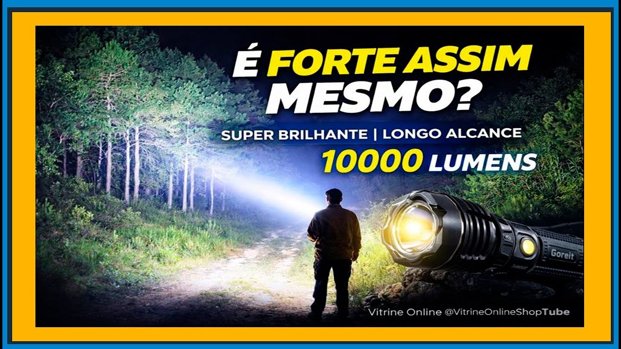 Lanterna Led Recarregável 10000 Lumens Goreit Lanterna Tática Militar Super Potente XHP70.2 Lanterna