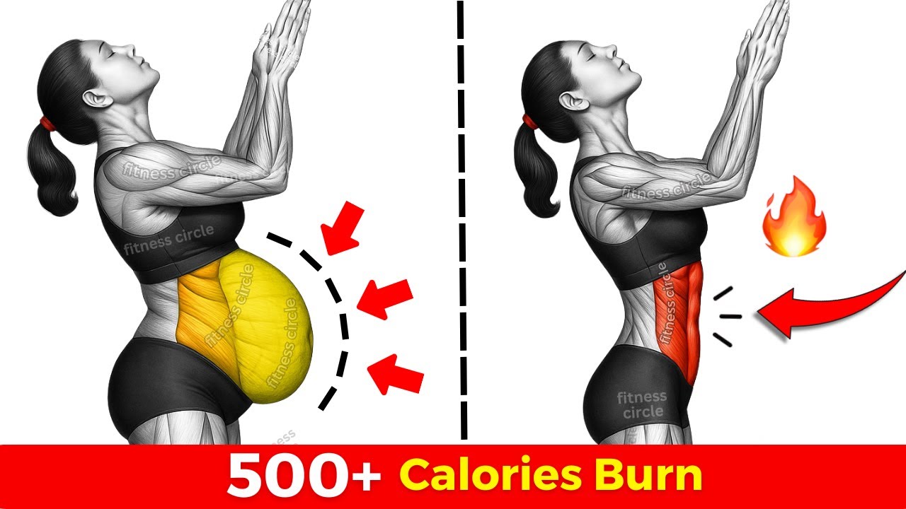 🔥 Burn 500+ Calories in 30 Min💦 HIIT Full Body Standing Workout (No Jumping) - Gentle Belly Fat Loss