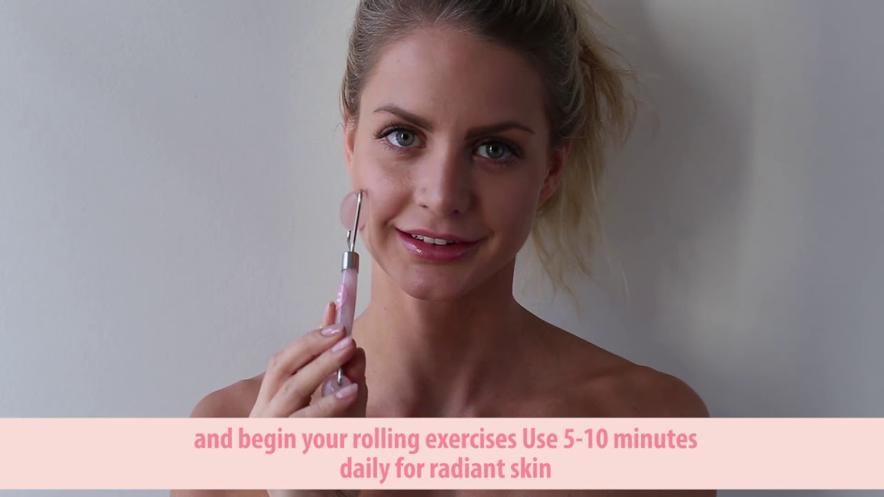 Skin Gym Rose Quartz Crystal Facial Roller Workout
