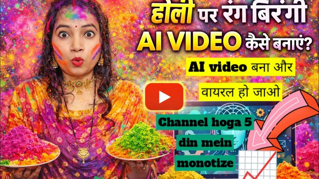 📢Ai होली video बनाओं और ।😱 viral हो जाओ। 📊 5 दिन में channel📈🚀 monetize#Ai viral video #aishorts 