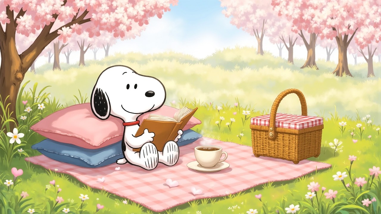 Spring Picnic with Snoopy ☕🌼 Soft Lofi Beats to Relax, Study & Enjoy Sunny Days