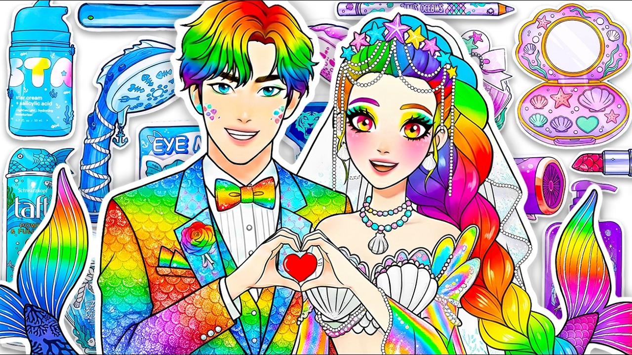 💖Поделки из бумаги💖KPOP Охотники на демонов, пара русалок, Руми и Джину, уход за кожей и макияж💐 ...