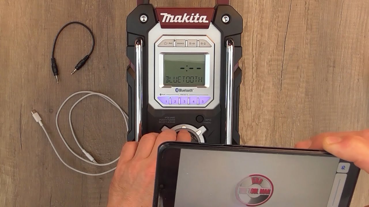 DIY - How To Connect Makita Job Site Radio W/Bluetooth, AUX, and USB - Bob The Tool Man
