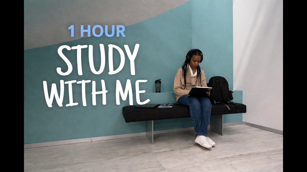 1 Hour Study With Me | Library Study | Background Noise 
