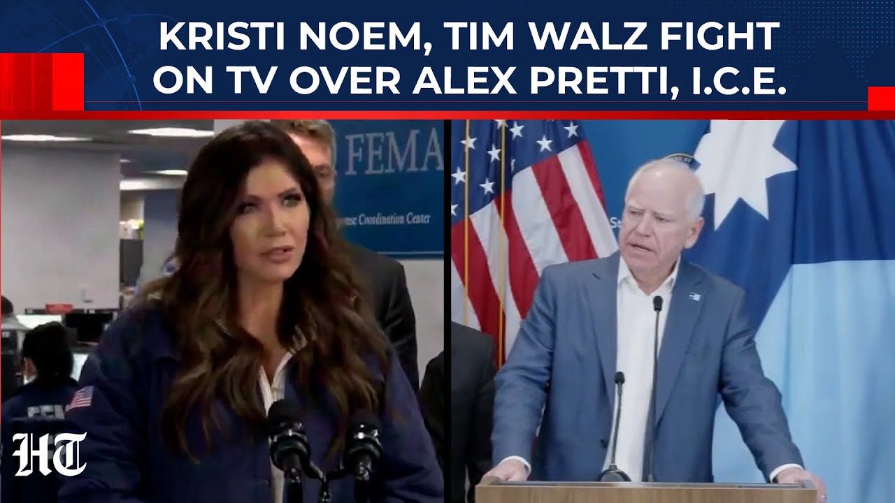 On TV, Kristi Noem & Tim Walz's Fight On Alex Pretti's Killing At Anti-ICE Protest| Minneapolis| US