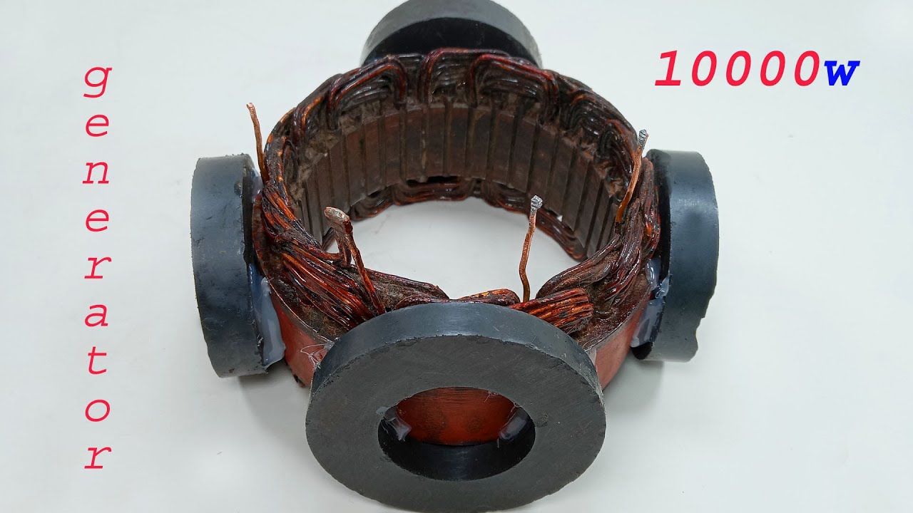 Turn car dynamo into 240v ac 10000w direct current generator use permanent magnet