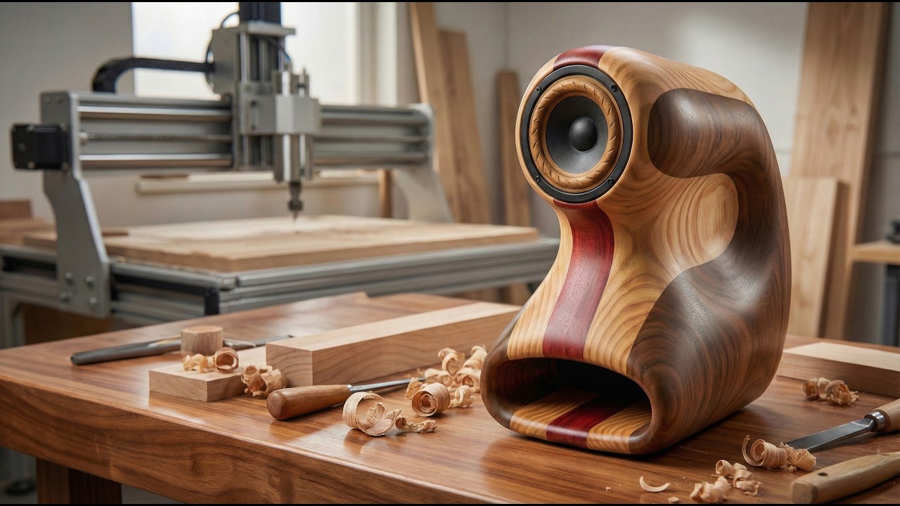 【极致解压】雕刻机加工实木迷宫音箱全过程 | Crafting Insane Wooden Maze Speakers with CNC - This Build Hits Different.