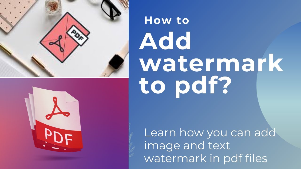 How to add watermark in pdf files? || Add text and Image watermark to Pdfs