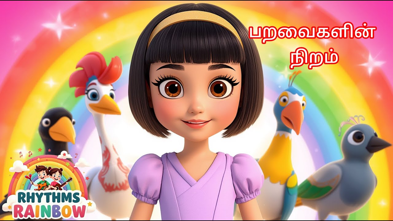 பறவைகளின் நிறம் | Birds Song | Kids Tamil Rhyme | Rhythms Rainbow Kids