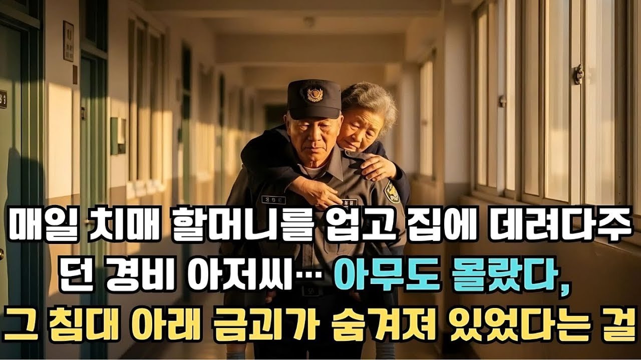 매일 치매 할머니를 업고 집에 데려다주던 경비 아저씨… 아무도 몰랐다, 그 침대 아래 금괴가 숨겨져 있었다는 걸