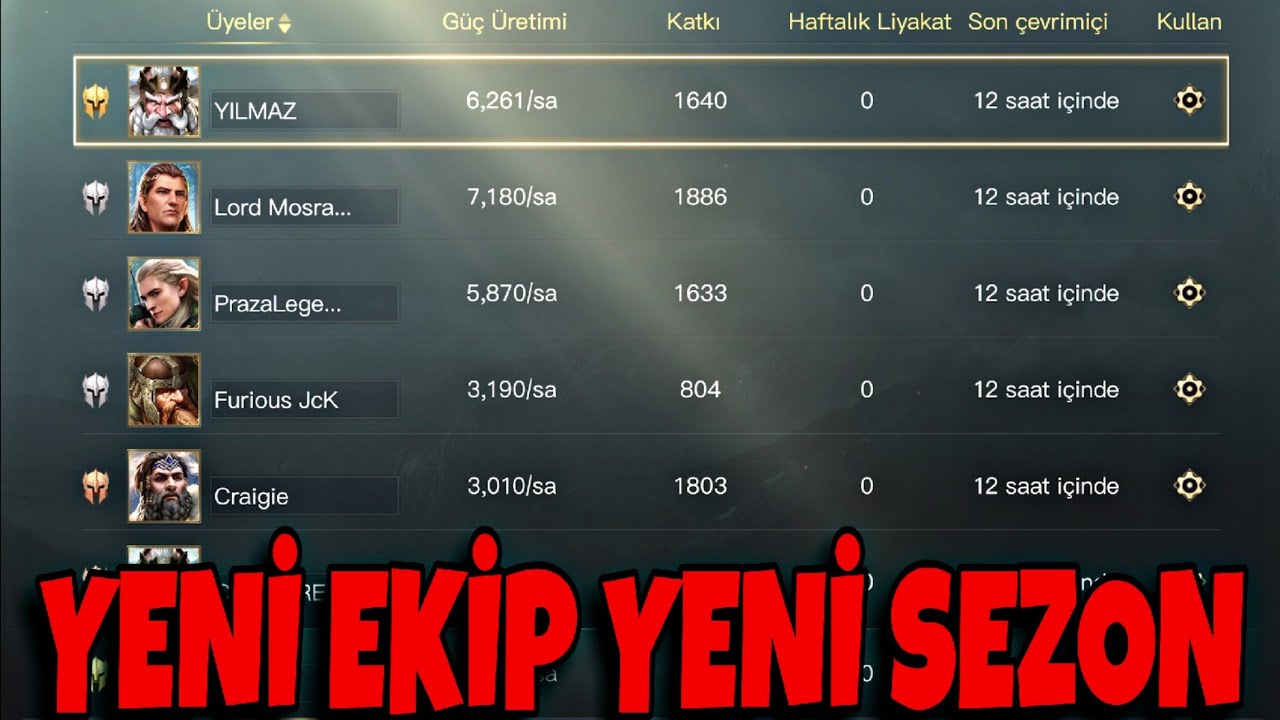 YENİ EKİP YENİ SEZON YENİ HESAP / LOTR RISE TO WAR