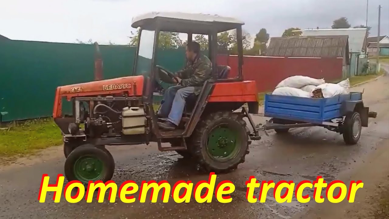 #самодельный_трактор 🚜 МТЗ с двс ВАЗ 2106 в работе Homemade tractor