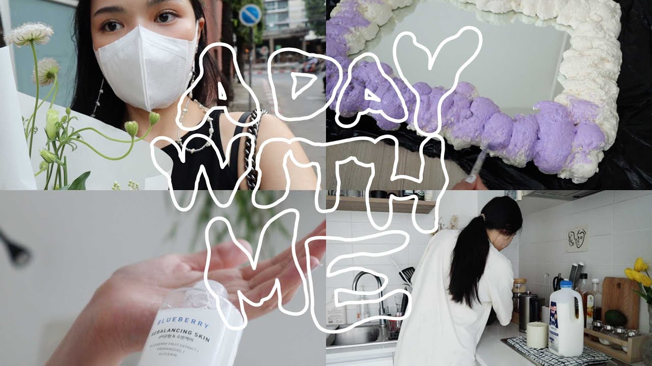 A Day with me | GRWM,เพ้นท์กระจก,เดินเล่นอารีย์,ดูของแต่งบ้าน ( INNISFREE ) | mynjimye