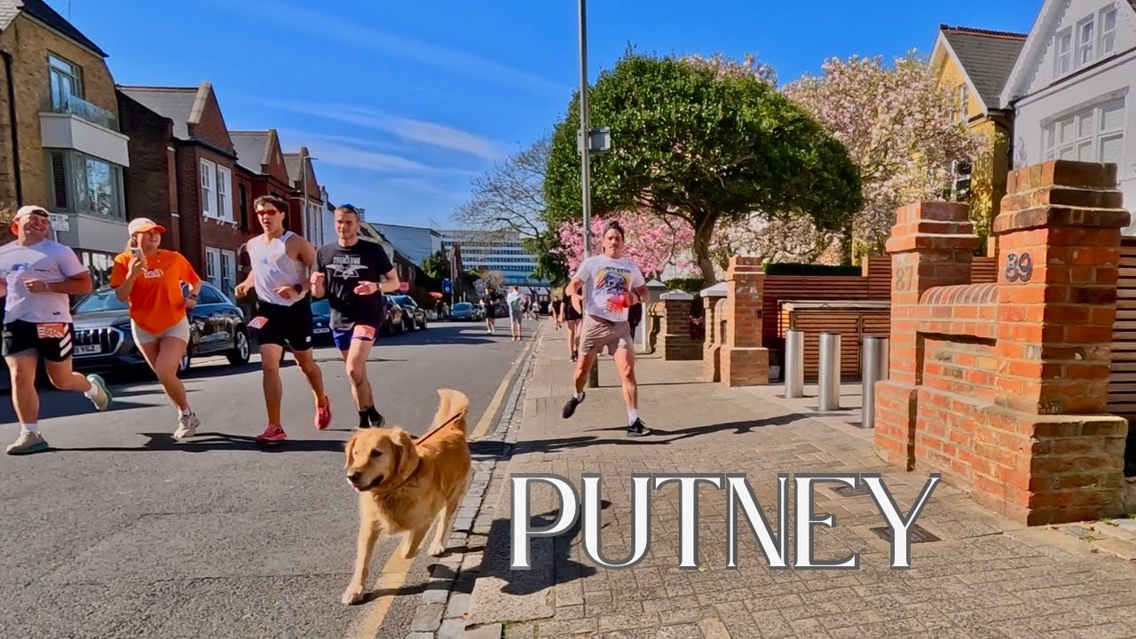 🌸 Spring Blossoms & Riverside Charm: A Serene Walk from East Putney to Putney Bridge | 4K HDR Tour