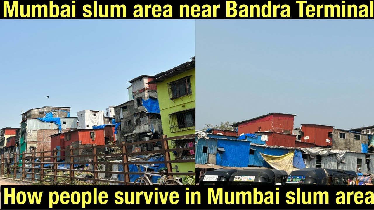 Slum Area Bandra East Near local railway station 🚉 Mumbai | Nileshpatil004