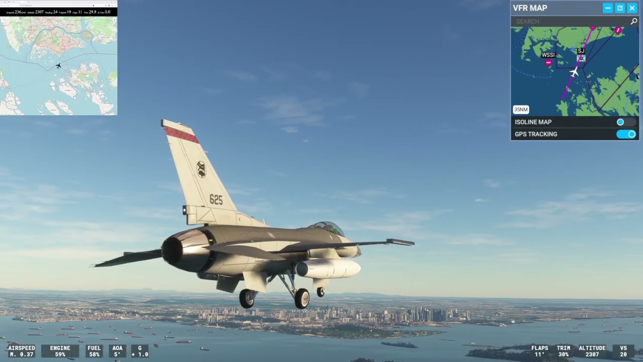 MSFS RSAF F-16C PLAB ILS RW02 (1080-30)