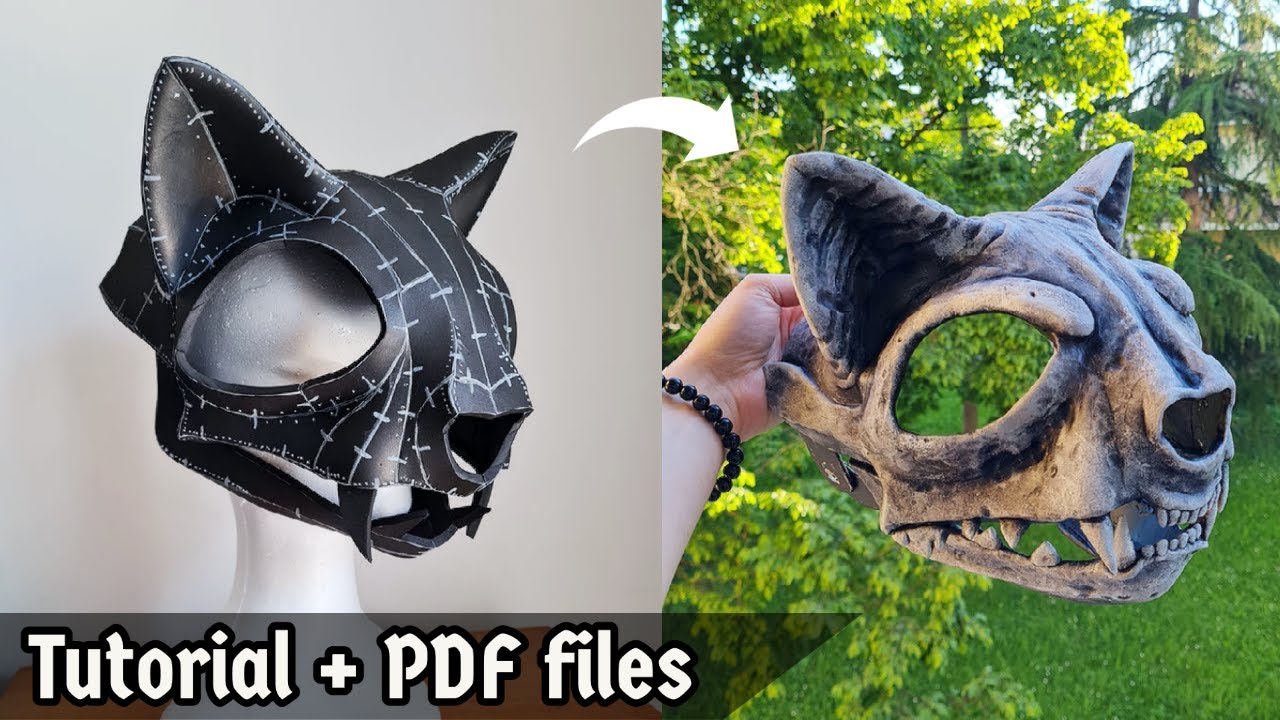 Eva Foam Cat Skull Mask | Tutorial + PDF Patterns