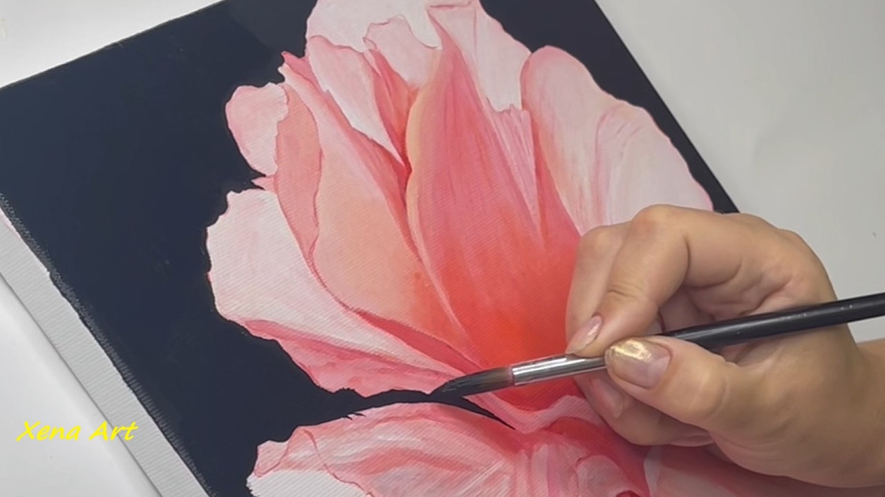 Hibiscus Painting / Acrylic Painting Flower Step by Step #225