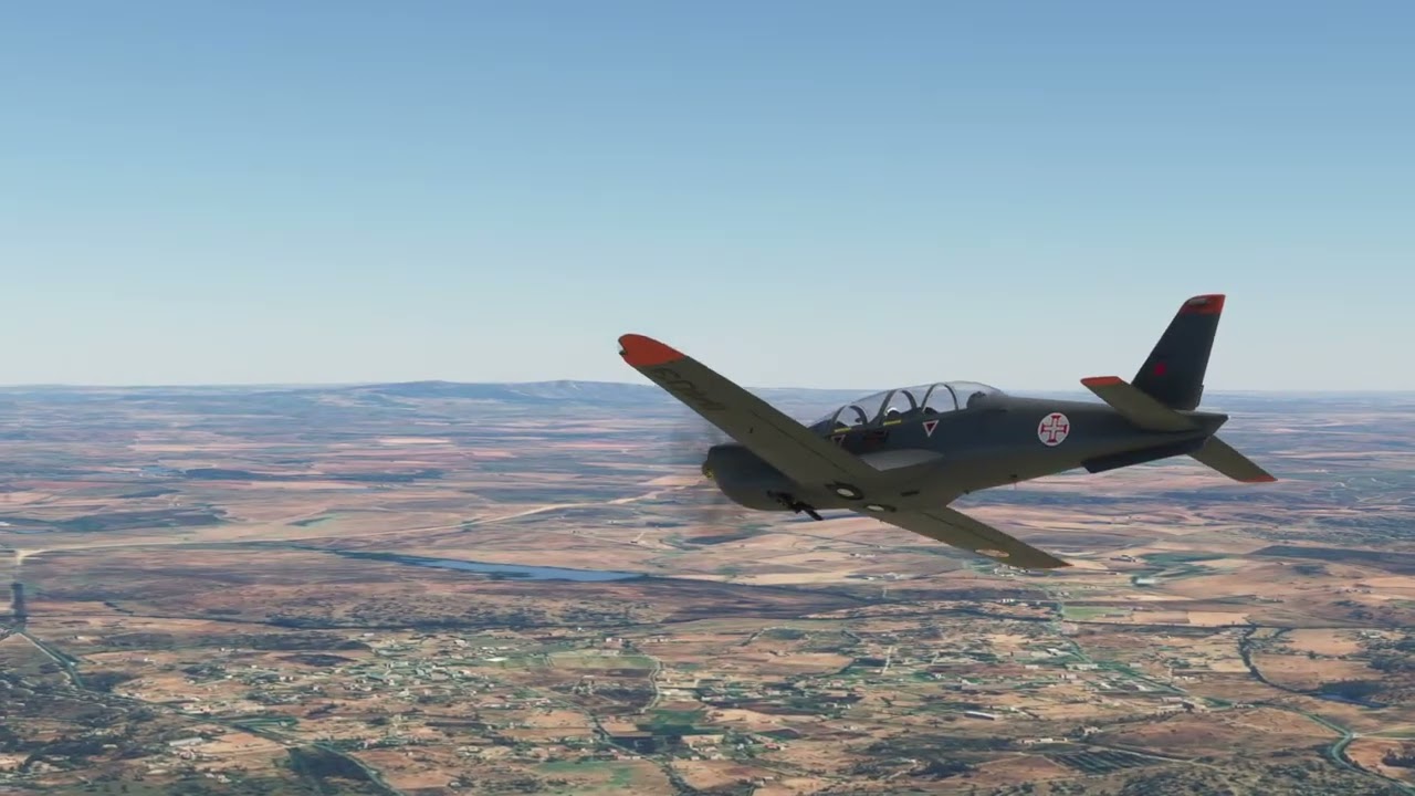 MSFS VFR Portuguese Air Force Colors Epsilon TB30 Flight from Beja to Bragança, Portugal