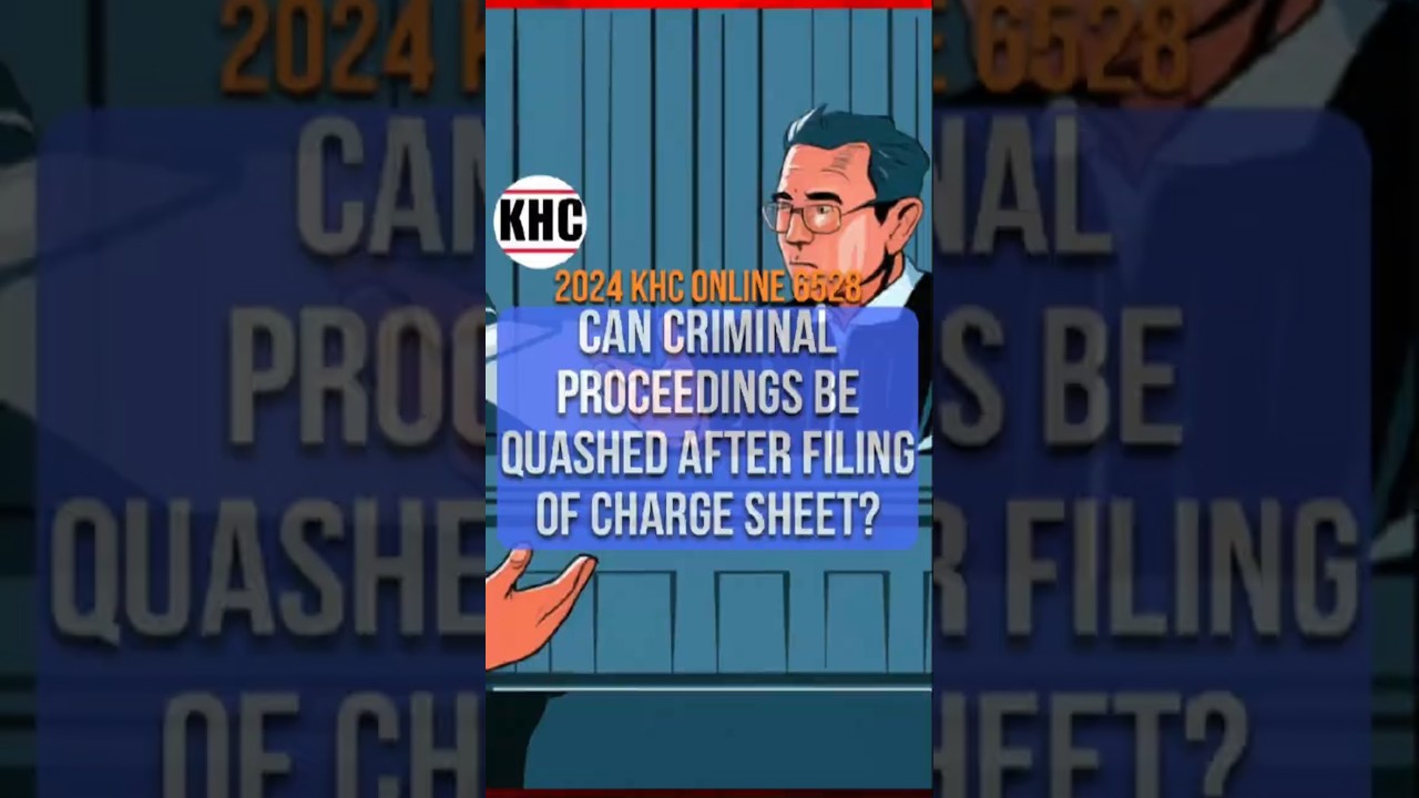 Can criminal proceedings be quashed after filing of charge sheet?