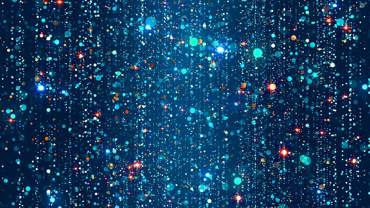 4K Screensaver | Blue & Gold Particles Falling– Psychedelic VJ Loop (No Sound)