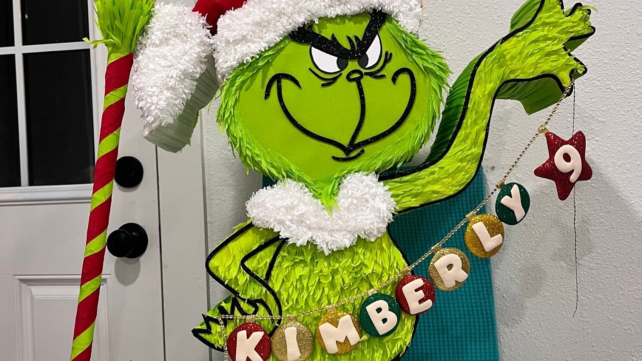 DECORACIÓN PIÑATA DEL GRINCH #pinata #piñataspersonalizadas #grinchmas