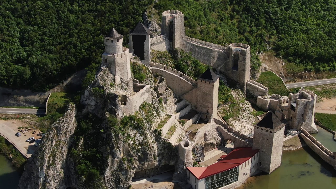 Golubac Fortress - Danube River / Aerial Footage