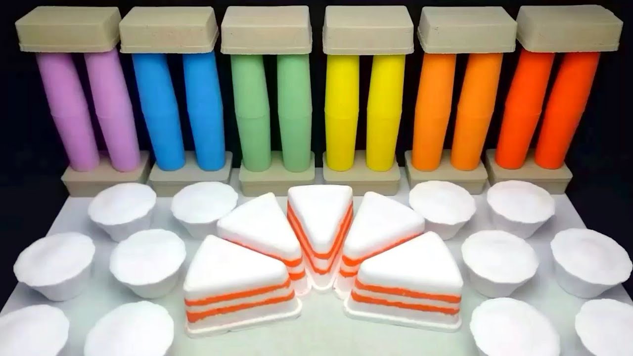 ASMR baking soda | 18 colorful cups