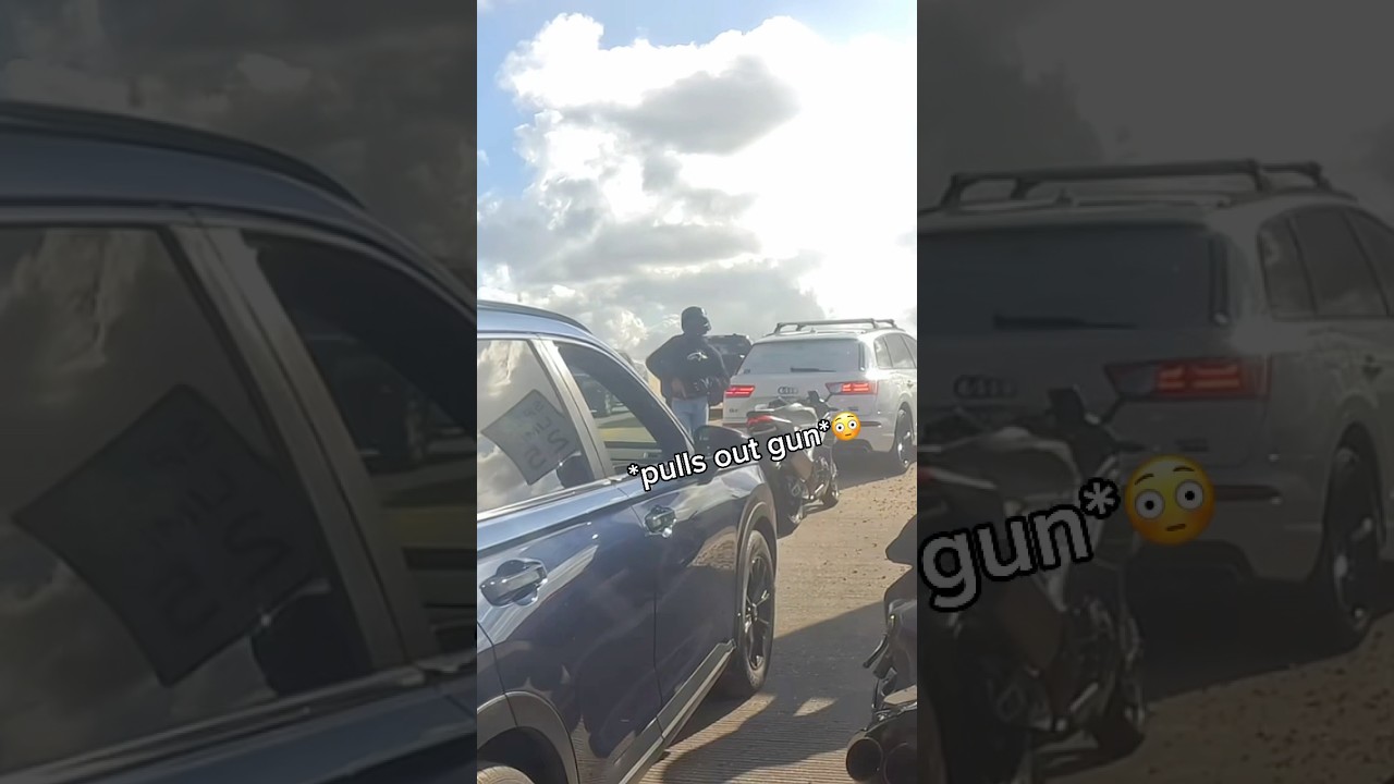 He pulled out a gun 😳 #motorcycle #crazy #crash #biker #roadrage