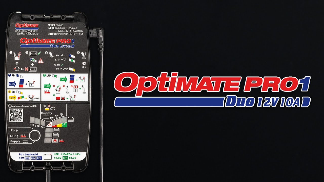 OptiMate PRO-1 DUO battery charger | product overview & instructions