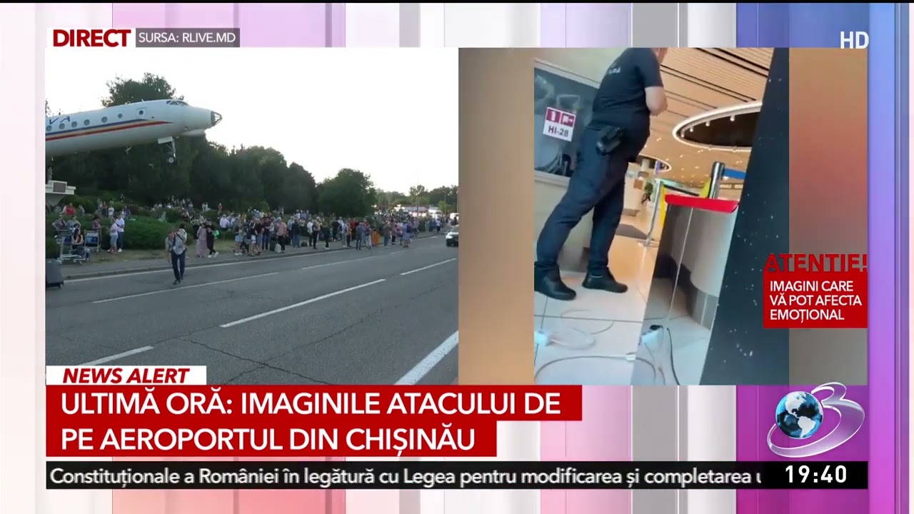 Imaginile atacului de pe Aeroportul Chișinău. Se aud împușcături