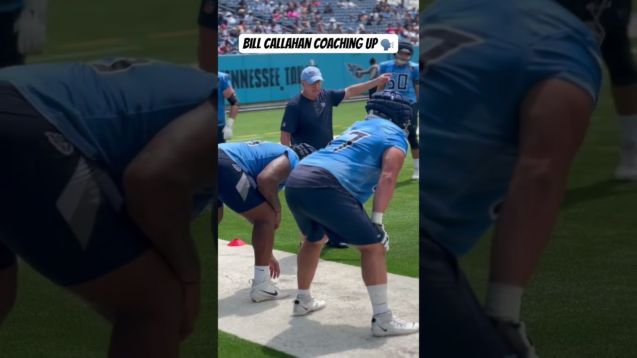 #Titans OL Coach Bill Callahan coaching up Peter Skoronski and JC Latham 🙌 #trendingshorts #nfl