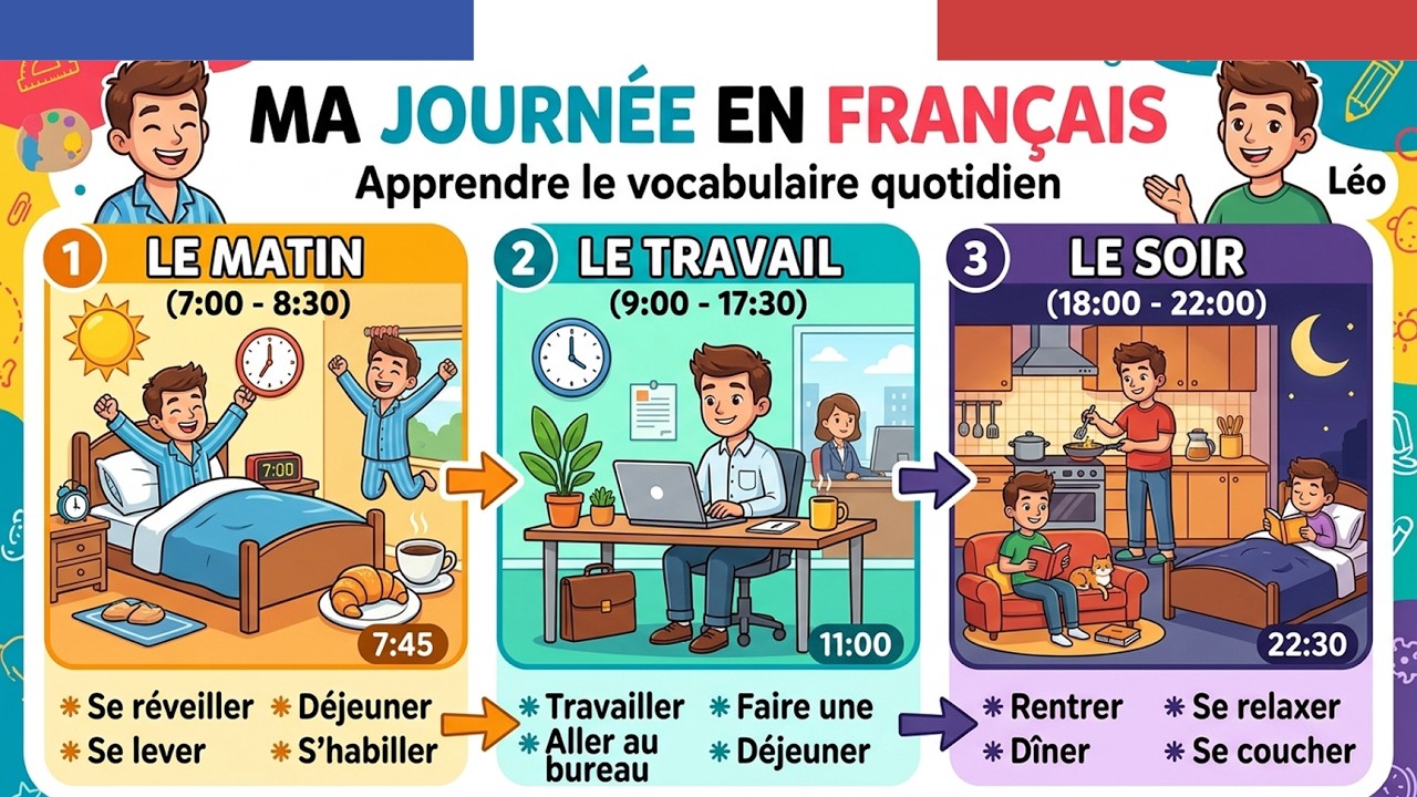 Apprendre le Français Podcast | Conversation en français : Parler de sa journée facilement