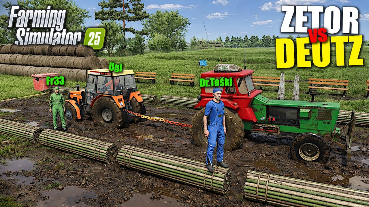 ZETOR VS DEUTZ BORBA LANCIMA PO BLATU! * blato na sve strane *