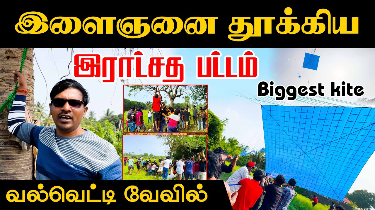இளைஞனை தூக்கிய இராட்சத பட்டம் | Biggest kite வல்வெட்டி | வேவில் | Jaffna big kite | Jaffna | part-2