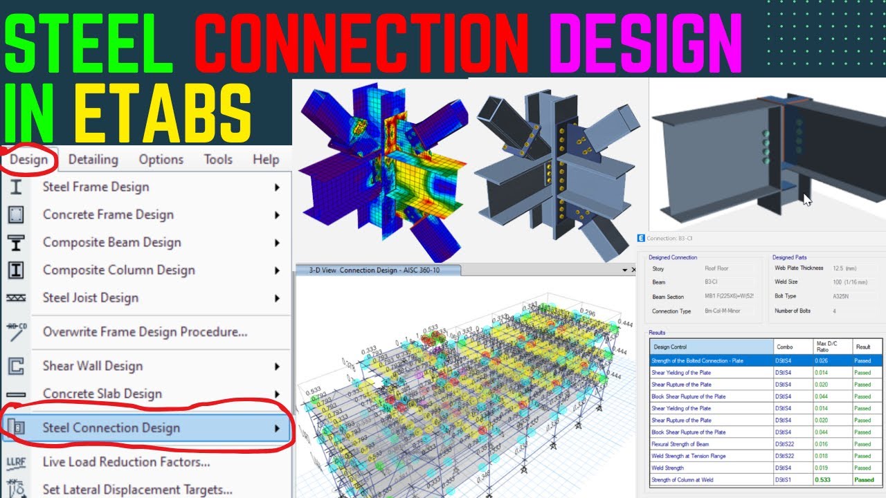Steel Connection Design in ETABS | Steel Building Design in ETABS | ETABS দিয়ে স্টিল বিল্ডিং ডিজাইন