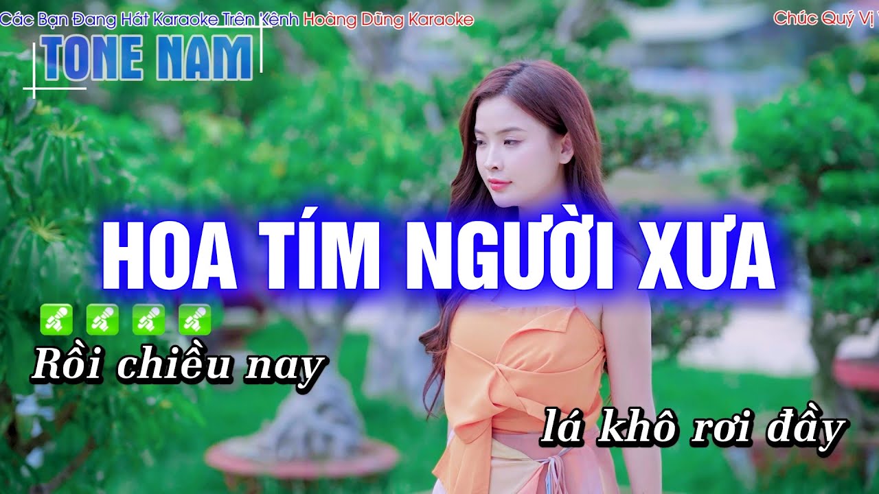Karaoke Hoa Tím Người Xưa (Tone Nam) Beat Công Tuấn Cực hay - Hoàng Dũng Karaoke
