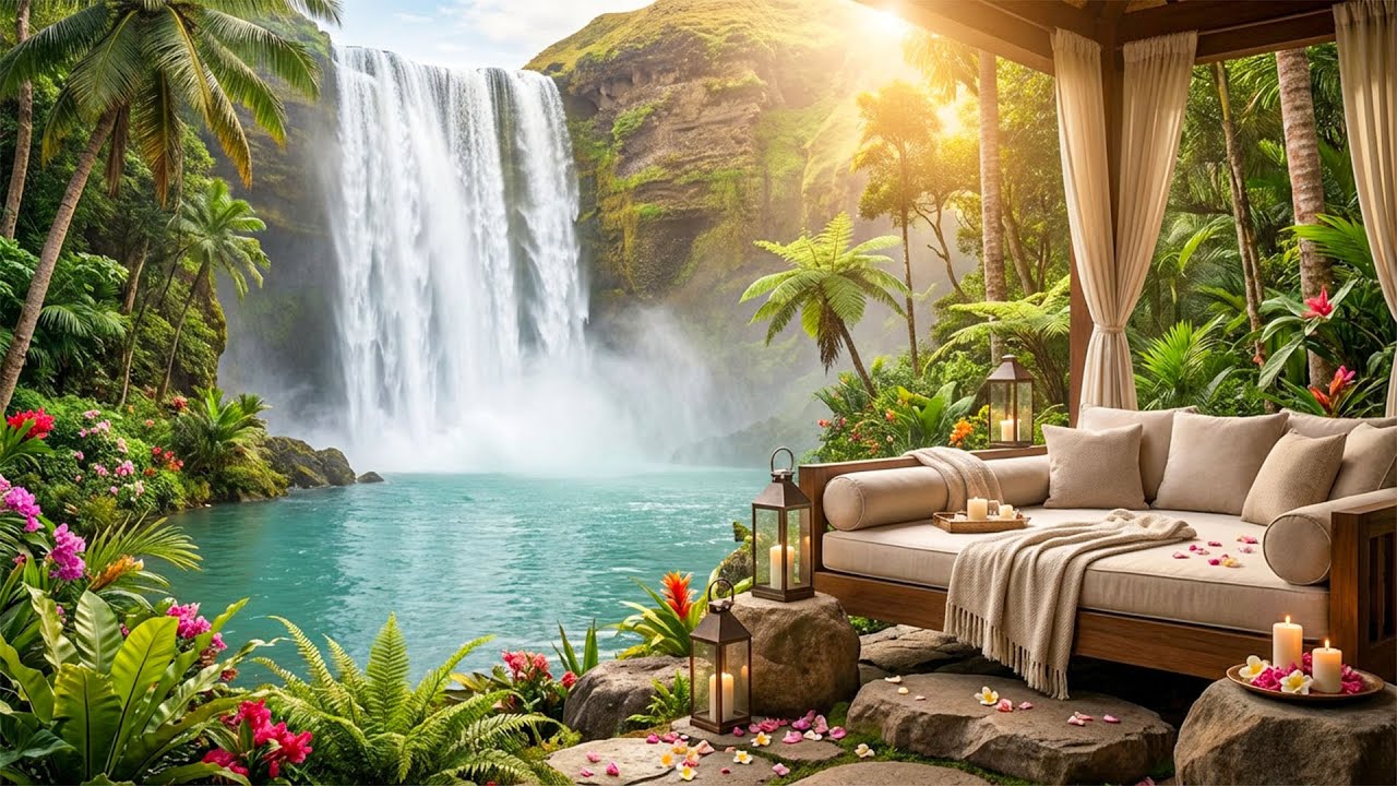 Peaceful Nature Escape | Gentle Forest Waterfall & Birds for Stress Relief