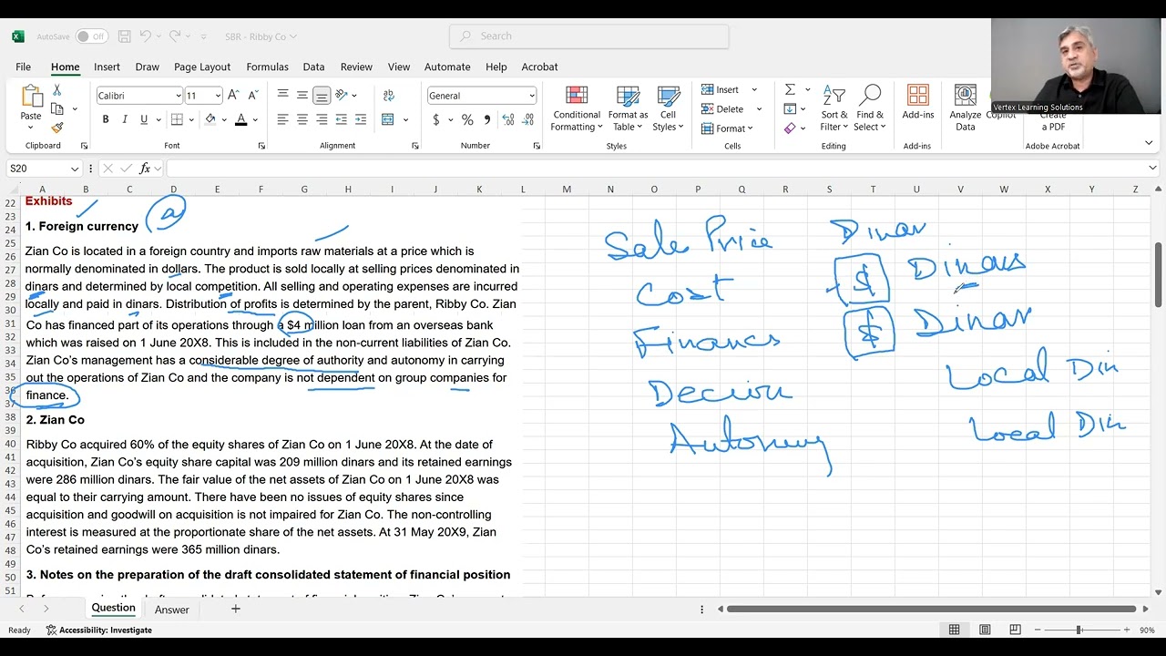 ACCA SBR  - Consolidated FS Q Ribby Co.  Part 1 Functional Currency
