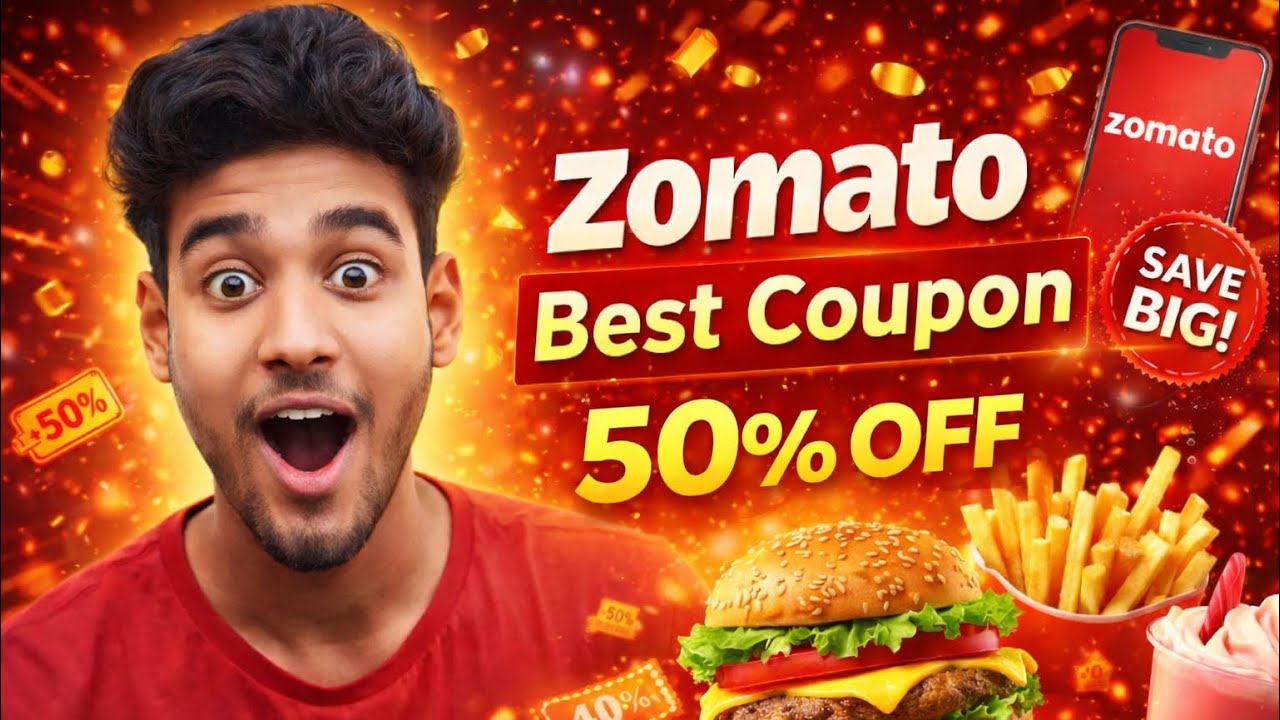 Zomato Coupon Code Today 🍔🔥 Flat 50% OFF + Free Delivery Deals 2026 | Zomato Promo Code Today India 