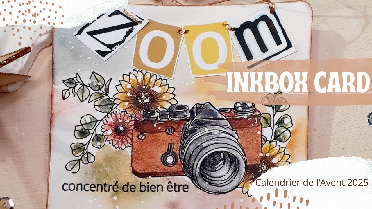Calendrier de l'avent 2025 - J2 : INKBOX CARD vintage - Colorisation à l'aquarelle et crayons