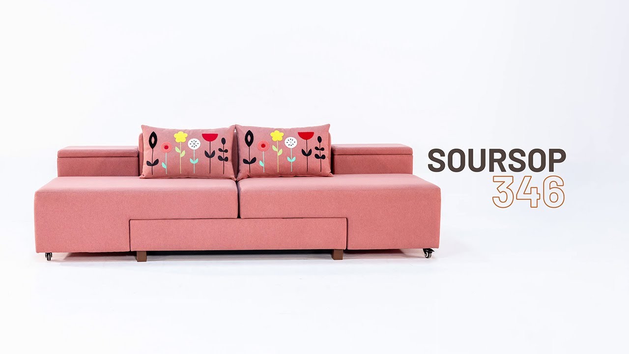 HATIL Sofa Cum Bed with side Table (1+BST+BST) Set | Soursop-346 | HATIL Furniture
