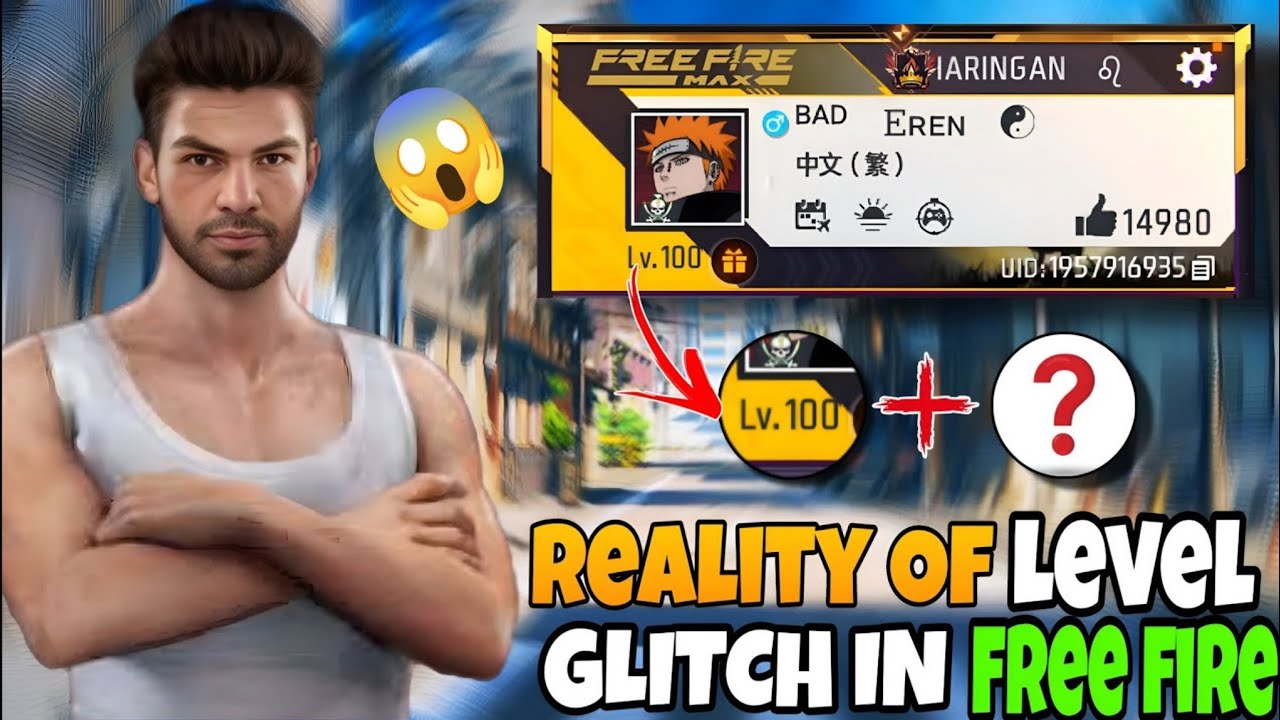 Reality of free fire level up glitch 😱 pad level up glitch reality
