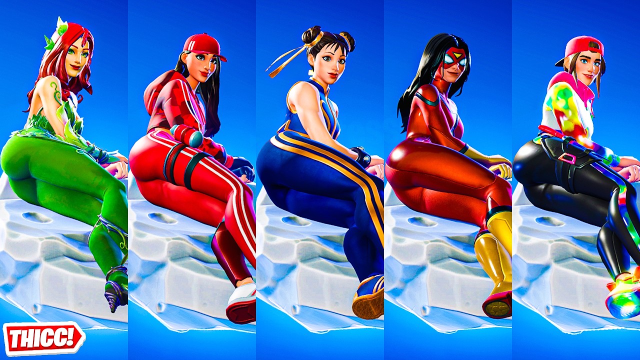 Fortnite El Chapulin Cunico Emote Showcase With Top Thicc Girl Skins 🍑 Hot Gyat Item Shop Dance 😜 4K