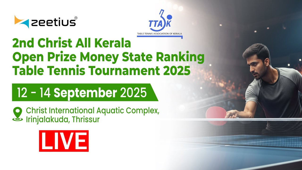 Day 3 - Table 1 - 2nd CHRIST ALL KERALA OPEN PRIZE MONEY STATE RANKING TABLE TENNIS TOURNAMENT 2025