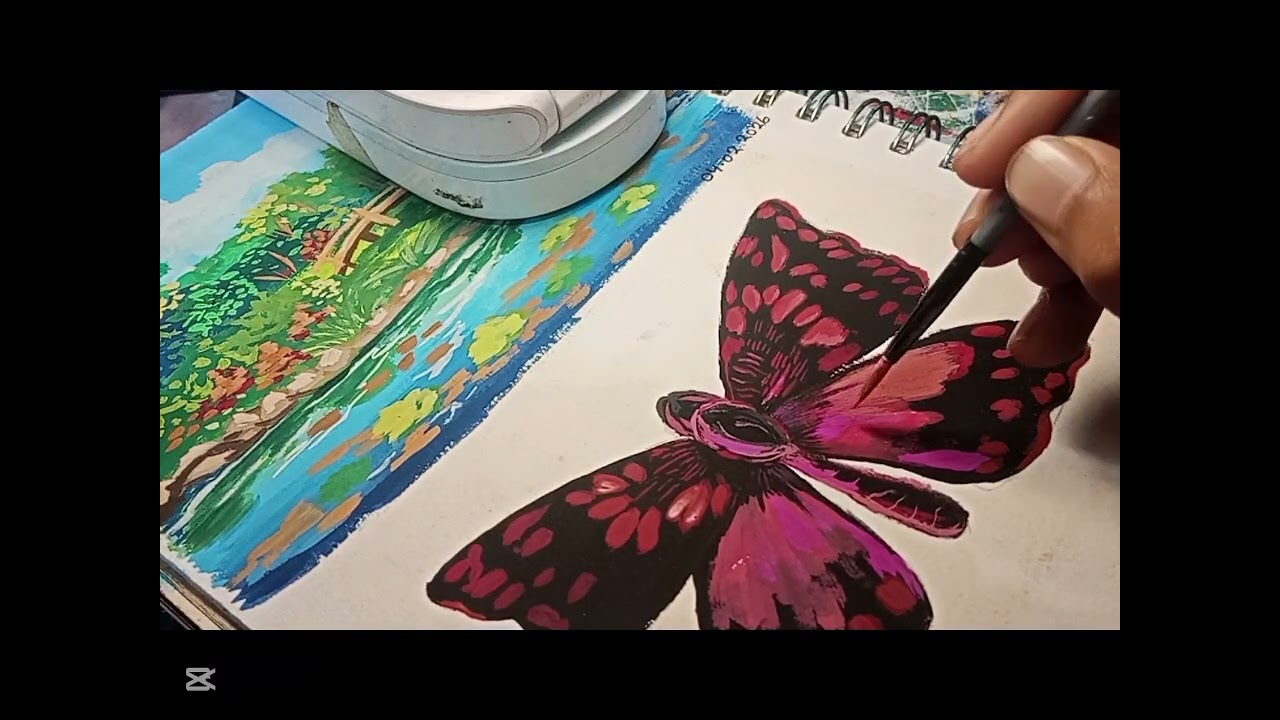 🦋 painting a butterfly with HIMI gouache | cozy sketchbook session