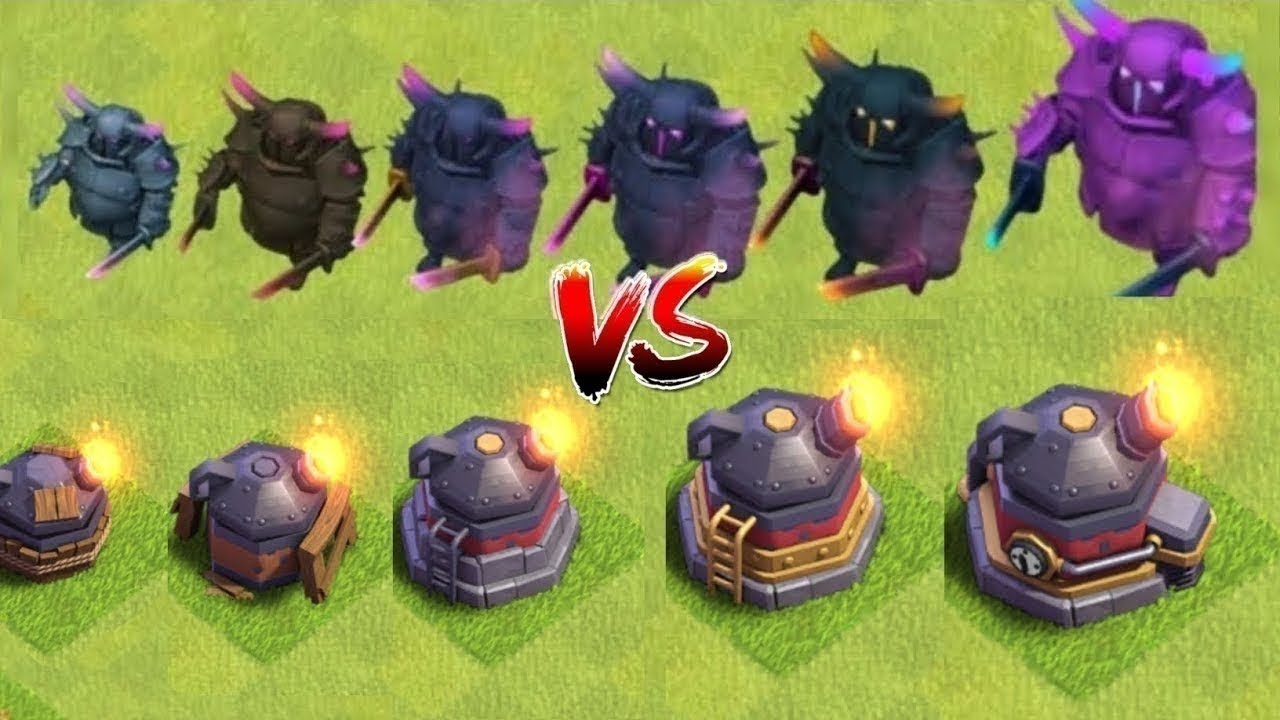 Every level pekka vs every level roaster attack clashofclans game 
